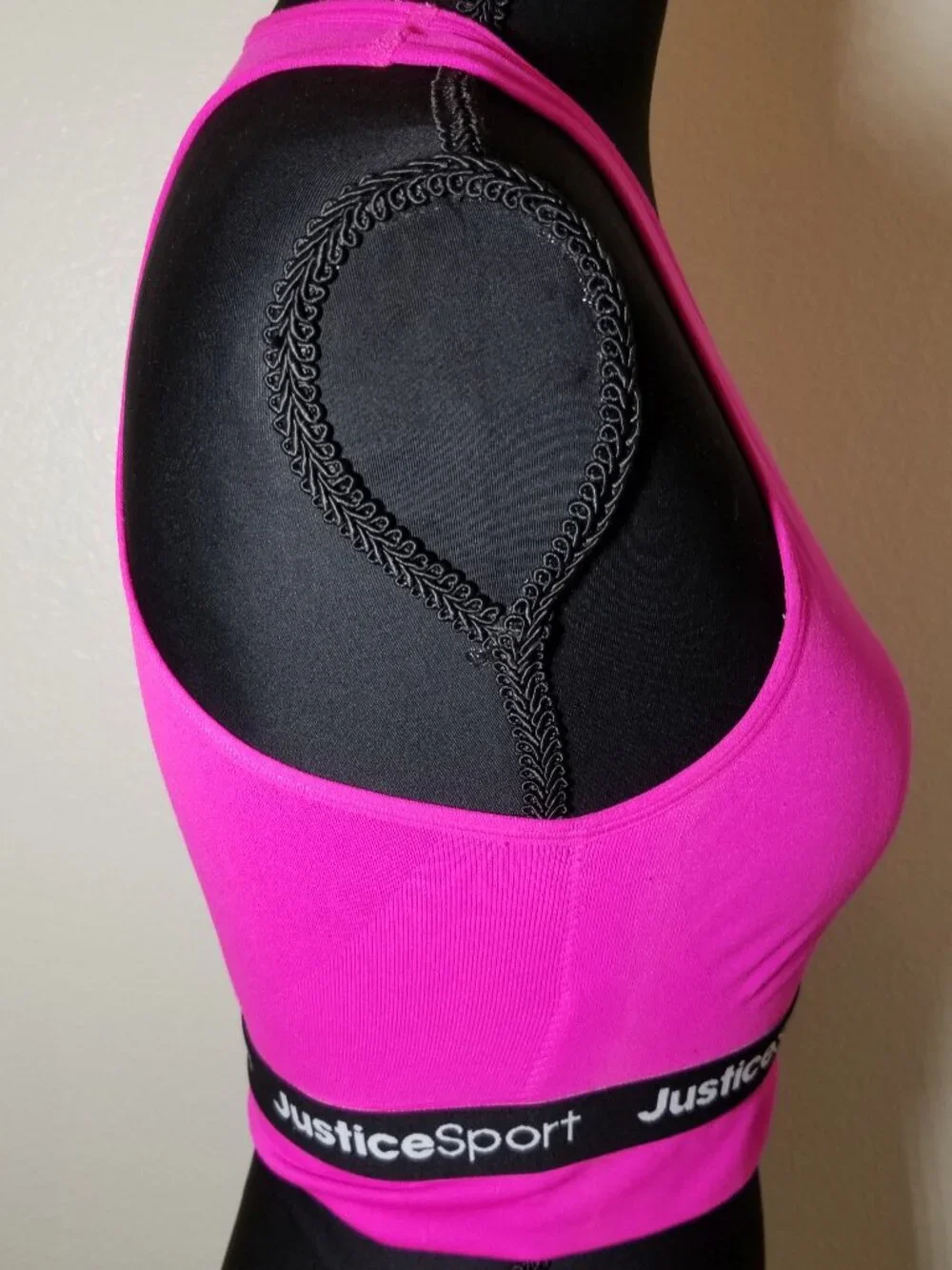 Justice Sports Bra Girls Size 34 Racerback Lot of 2 Pink & Gray Tie Dye Athletic
